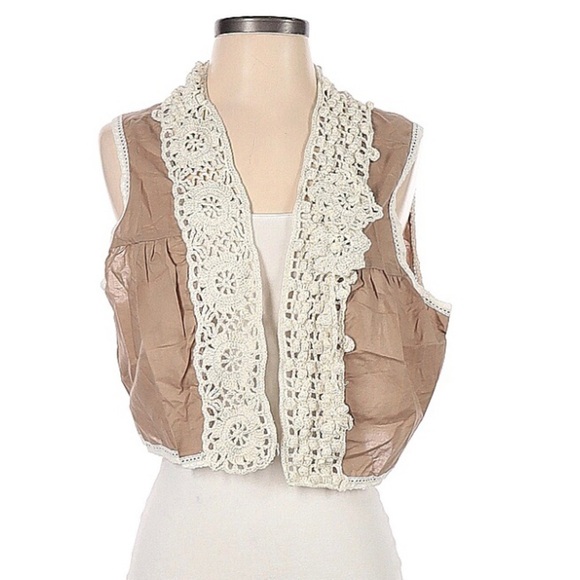 NWT ANTHROPOLOGIE Elizabeth Gillet Cotton Vest - Picture 2 of 7